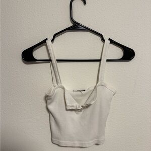 Brandy melville White Ribbed Crop Tank